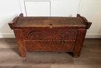 Antieke houten bruidskist, Ophalen, Gebruikt, 100 tot 150 cm, 50 tot 75 cm