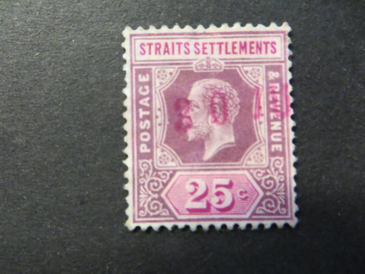 A06048: Straits Settlements GV 25 c, Postzegels en Munten, Postzegels | Azië, Ophalen of Verzenden