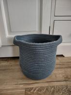 Prachtige blauwe stoffen opbergmand met handvatten. 22 hoog., Huis en Inrichting, Woonaccessoires | Schalen en Manden, Overige materialen