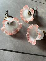 Drie prachtige retro ‘bloem’ lampen, Huis en Inrichting, Lampen | Hanglampen, Ophalen, Zo goed als nieuw, Minder dan 50 cm