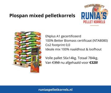 Afhaal aktie plospan mixed pelletkorrels 20-09-25  beschikbaar voor biedingen