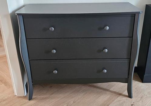 Mat zwart ladekastje, Huis en Inrichting, Kasten | Ladekasten, Gebruikt, Minder dan 100 cm, 50 tot 100 cm, 25 tot 50 cm, Overige houtsoorten