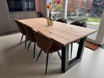 Eettafel zgan 220 * 100 houten blad massief, Huis en Inrichting, Tafels | Eettafels, Ophalen, 200 cm of meer, 50 tot 100 cm, Zo goed als nieuw