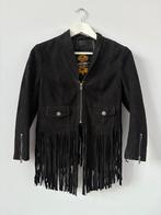 Superdry Rare Edition Suède Fringe Jasje - Maat S, Ophalen of Verzenden, Gedragen, Maat 36 (S), Zwart