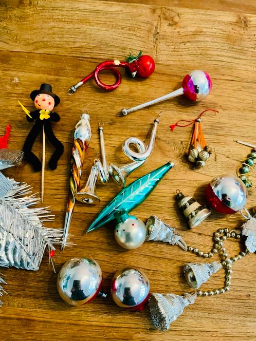 Antieke kerstballen en ornamenten vintage kerstversiering, Antiek en Kunst, Curiosa en Brocante, Ophalen of Verzenden