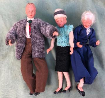 3 vintage poppetjes voor poppenhuis Caco beschikbaar voor biedingen