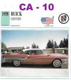 Ca10 Autokaart Buick Century ( 1958 ), Ophalen of Verzenden, Zo goed als nieuw, Motoren