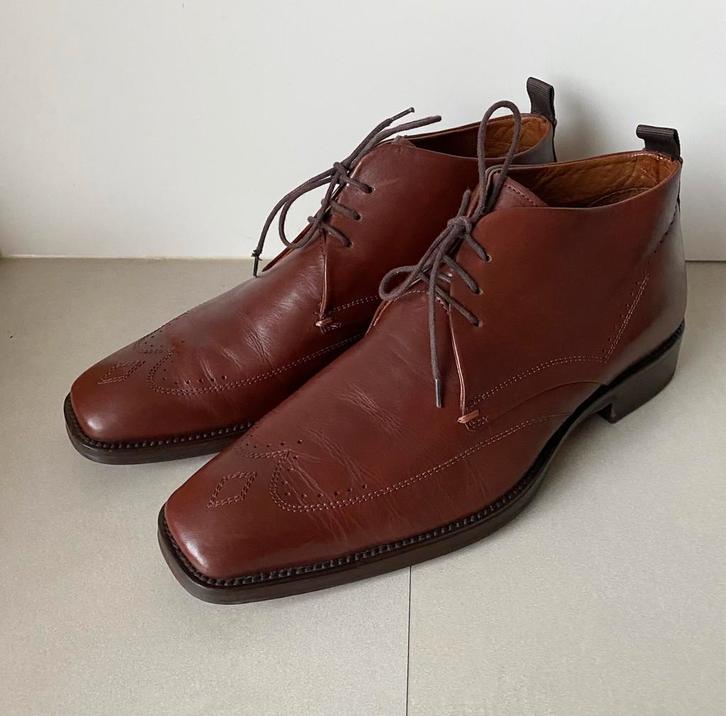 ALESSANDRO DI ROMA ENKEL LAARS MT: 43, Kleding | Heren, Schoenen, Zo goed als nieuw, Veterschoenen, Bruin, Verzenden