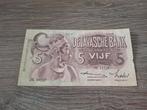 Biljet 5 gulden J. Dansers, 1939 - Nederlands-Indië (handt.), Postzegels en Munten, Bankbiljetten | Nederland, Ophalen of Verzenden