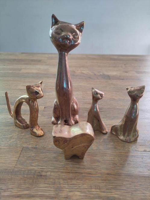 5 koperen katjes, Antiek en Kunst, Antiek | Koper en Brons, Ophalen of Verzenden