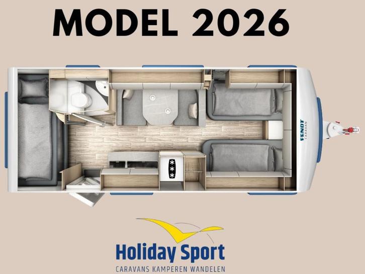 Fendt Bianco Activ 550 KMG modeljaar 2026, Caravans en Kamperen, Caravans, Bedrijf, tot en met 5, 1250 - 1500 kg, Treinzit, Fendt