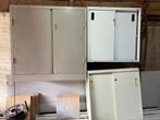 Metalen werkplaatskasten / magazijnkasten  3 stuks, Huis en Inrichting, Kasten | Roldeurkasten en Archiefkasten, Ophalen, Gebruikt