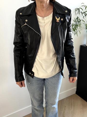Motorjack + broek (krijg je gr. bij): Dames leer  Maat XS ( beschikbaar voor biedingen