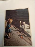 MEISJE. BIJ HET WATER.  BIJ TWEE ZWANEN, Ophalen of Verzenden, Voor 1920, Kinderen