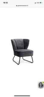 Fauteuils donker grijs Goossens, Huis en Inrichting, Ophalen, 75 tot 100 cm, Zo goed als nieuw, Stof