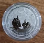Lunar rabbit, 1/2 oz zilver BU, Verzenden, Losse munt, Zilver