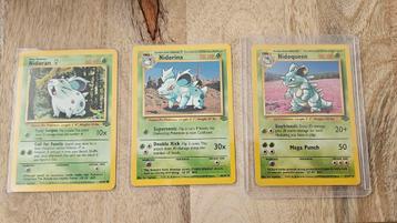 Nidoran, Nidorina en Nidoqueen jungle set pokemonkaarten  beschikbaar voor biedingen