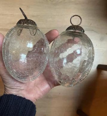 Kerstballen craquelé pompoen bal 4x druppelvormige bal beschikbaar voor biedingen