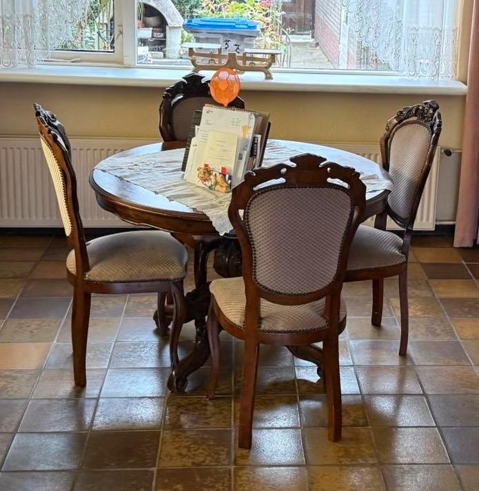 Antieke Eetkamer & Zitkamer Set Barok, Huis en Inrichting, Complete eetkamers, Gebruikt, Minder dan 4 stoelen, Ophalen