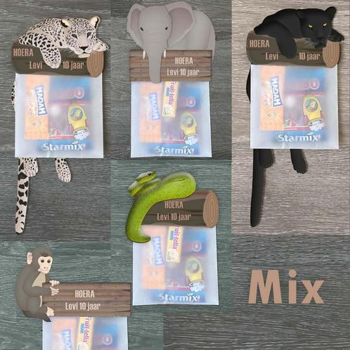 Traktatie labels jungle, Luipaard, aap, olifant, panter, sla, Kinderen en Baby's, Overige Kinderen en Baby's, Nieuw, Verzenden