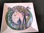 Art nouveau bord keramiek mucha, Ophalen of Verzenden