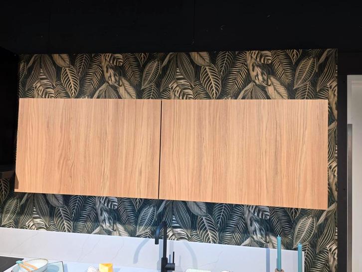 2 Houtlook klepbovenkasten Keuken met Verlichting - Nieuw!, Huis en Inrichting, Keuken | Keukenelementen, Nieuw, Minder dan 100 cm