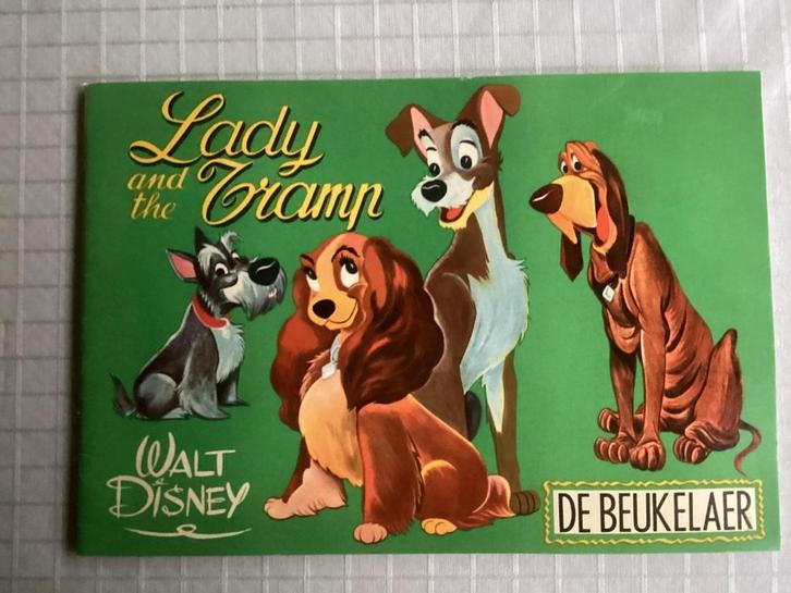 Oud plaatjes album chocolade De Beukelaer Lady and the Tramp, Verzamelen, Disney, Zo goed als nieuw, Overige typen, Overige figuren