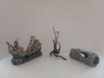 Set 2 x ornament en 1 x Drift Wood voor  aquarium, Dieren en Toebehoren, Ophalen of Verzenden, Gebruikt, Sierelement