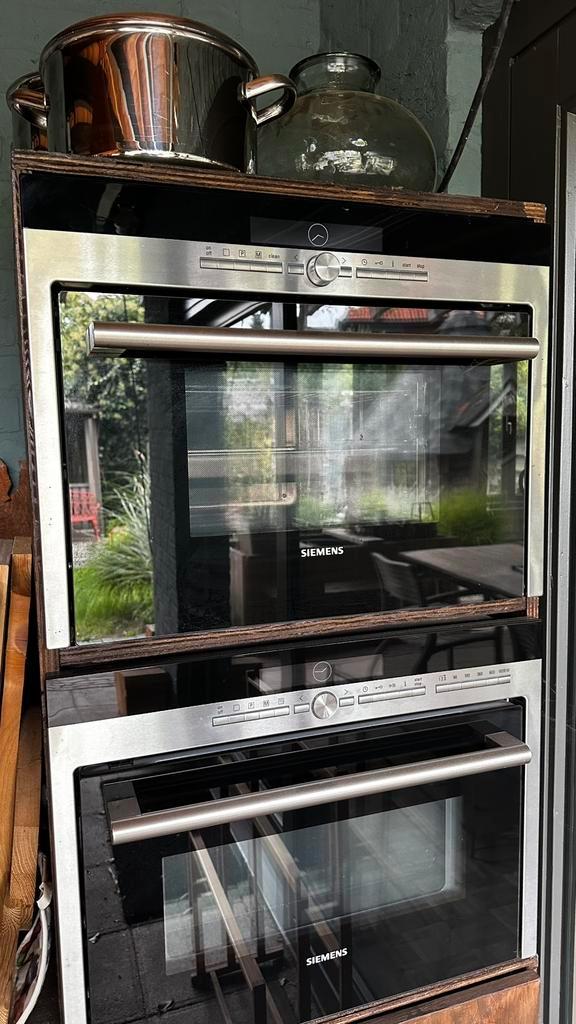 Set Siemens combimagnetron en combi Stoomoven, Witgoed en Apparatuur, Ovens, Zo goed als nieuw, Inbouw, 45 tot 60 cm, Hete lucht