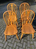 Houten windsor stoelen - Set van 4, Huis en Inrichting, Gebruikt, Bruin, Ophalen of Verzenden, Vier