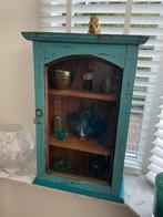 Oud hangkastje erg mooi blauw, Antiek en Kunst, Curiosa en Brocante, Ophalen