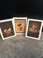Mickey Mouse Prints in Lijst - Set van 3, Ophalen of Verzenden, Gebruikt, Print, Minder dan 50 cm