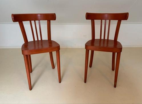 Twee caféstoelen, Huis en Inrichting, Stoelen, Gebruikt, Twee, Bruin, Ophalen