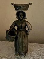 pewter etain zinn nr 1 vrouw met mand op het hoofd tin beeld, Antiek en Kunst, Antiek | Tin, Ophalen of Verzenden