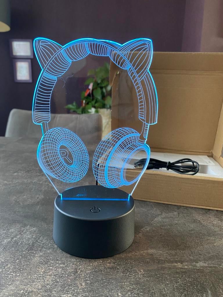 Oplaadbare led lamp. Koptelefoon met oortjes in 8 kleuren, Ophalen of Verzenden, Nieuw