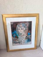 Egyptische farao Toetanchamon schilderij 100X85, Ophalen of Verzenden, Zo goed als nieuw, Schilderij, 75 tot 100 cm