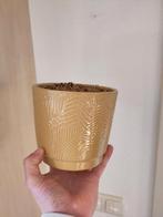 Gele Bloempot met Bladmotief, Tuin en Terras, Bloempotten, Ophalen, Rond, Tuin, Zo goed als nieuw