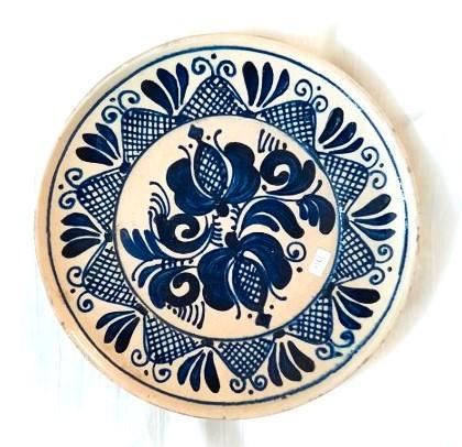 Wandbord blauwe bloemen - Korond - Kiss Mihaly (7760), Huis en Inrichting, Woonaccessoires | Wanddecoraties, Zo goed als nieuw