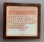 School rode letterlap 1850-1900 teab, Antiek en Kunst, Antiek | Kleden en Textiel, Ophalen of Verzenden