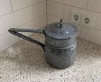 Emaille Au bain Marie pan grijs gewolkt, Antiek en Kunst, Antiek | Emaille, Ophalen of Verzenden