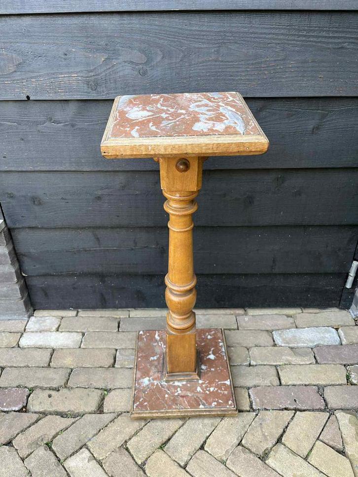 Antieke Zuil met Marmeren Voet, Huis en Inrichting, Woonaccessoires | Zuilen en Pilaren, Zo goed als nieuw, Ophalen