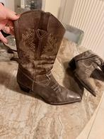 Bruine leren cowboy laarzen maat 41, Hoge laarzen, Bruin, Ophalen of Verzenden, Gedragen