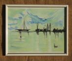 Schilderij Zeehaven 20, Minder dan 50 cm, Oorspronkelijke maker, Ophalen of Verzenden, Schilderij