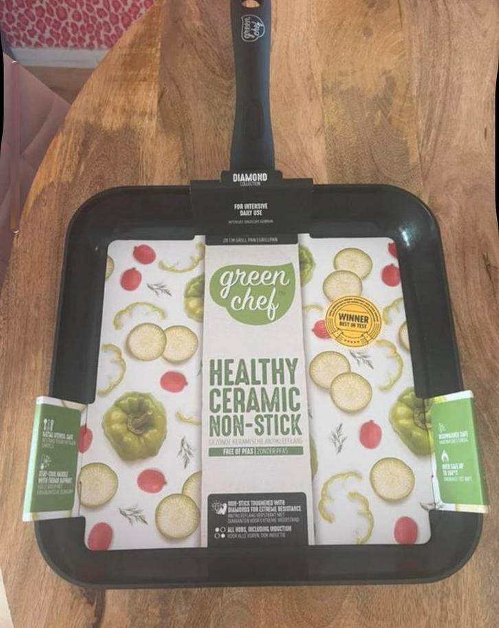 GreenChef Diamond grillpan 28cm, Huis en Inrichting, Keuken | Potten en Pannen, Nieuw, Koekenpan of Braadpan, Ophalen of Verzenden