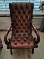 Originele handgemaakte Chesterfield, Ophalen, Leer, Zo goed als nieuw, 50 tot 75 cm