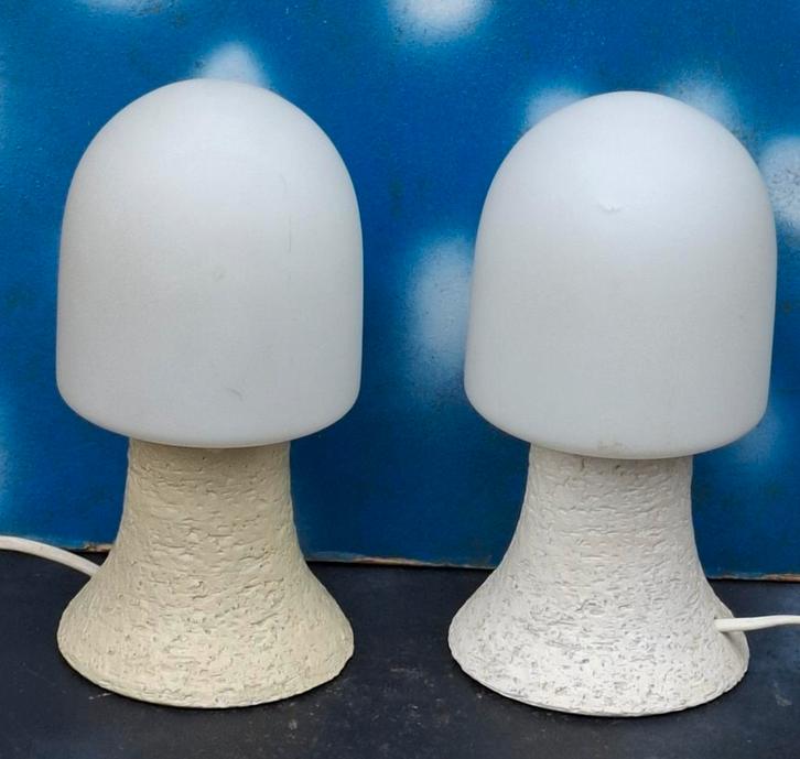 Mushroom tablelamp.  2 st. Vintage.  * Zie tekst., Huis en Inrichting, Lampen | Tafellampen, Zo goed als nieuw, Minder dan 50 cm