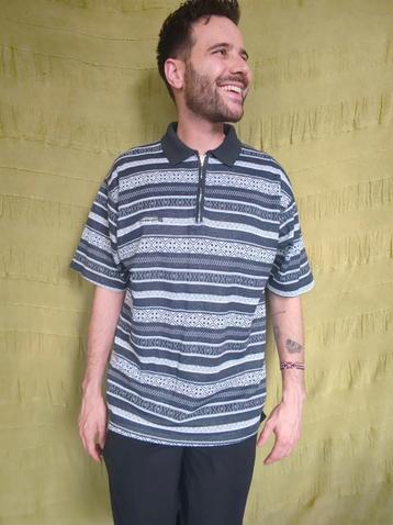 Vintage polo / shirt / print / grijs / extra large / XL  beschikbaar voor biedingen