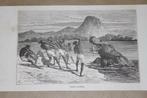 Antieke gravure - Nijlpaard jacht op de Nijl - 1871 !!, Ophalen of Verzenden