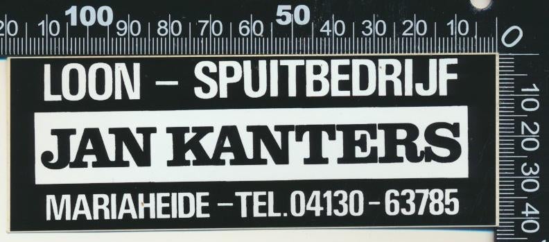 Sticker: Jan Kanters Loon en Spuitbedrijf - Mariaheide, Ophalen of Verzenden, Zo goed als nieuw, Bedrijf of Vereniging