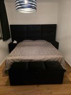 Nieuw 2-persoons bed 180x200 - Zonder matras, Huis en Inrichting, Slaapkamer | Bedden, Ophalen, Zwart, 180 cm, 200 cm